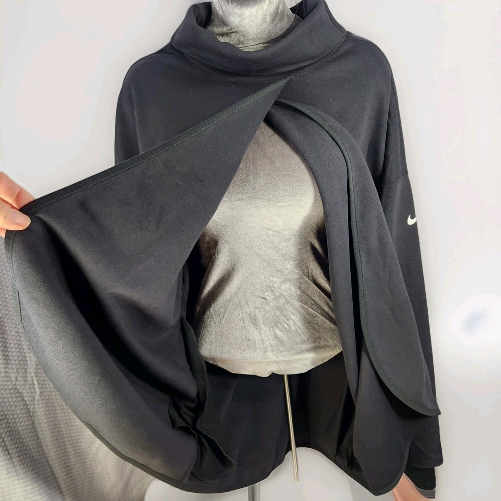Nike Maternity / Nursing Split Front Black Pullover Heavy Shirt Pregnancy Large